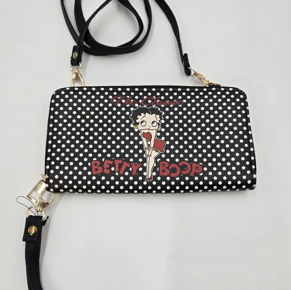 Betty Boop Wallet Wristlet Crossbody - Picture 3 of 9